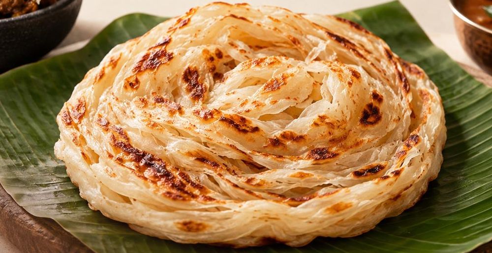 Kerala porotta on banana leaf
