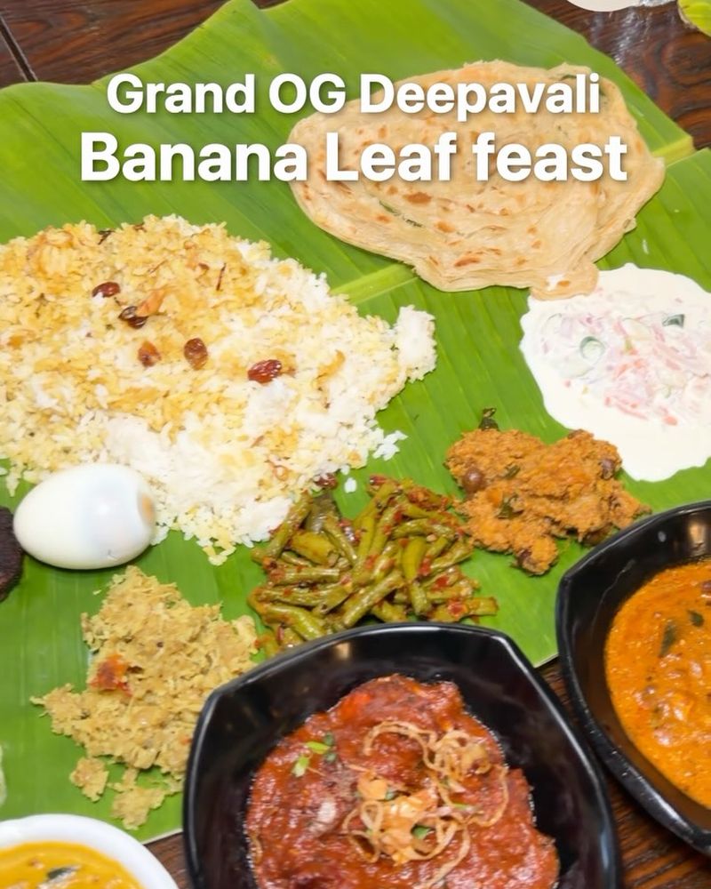 Grand banana leaf feast